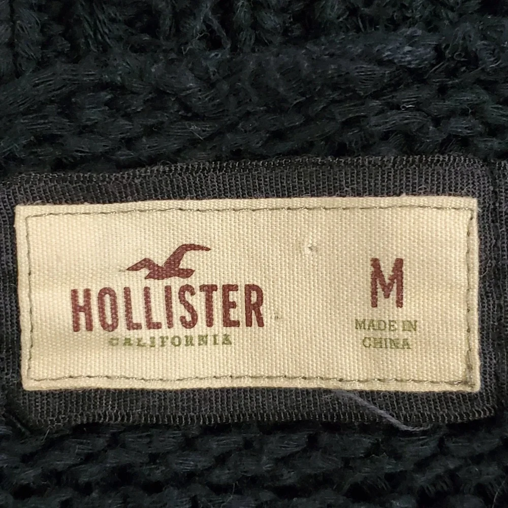 Hollister Womens Y2K Button Up Cardigan Size M Blue Logo Preppy 90S Layers Cozy‎